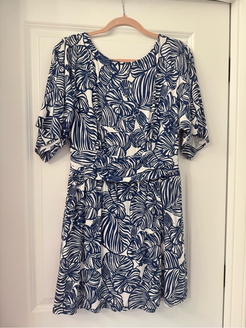 Lilly Pulitzer parigi romper Navy and White Leaf-Print